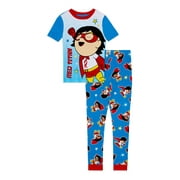 Ryan's World Boys 4-10 Short Sleeve Top Long Pant, 2-piece Cotton PJ Set